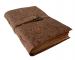 Brown Soft Leather Buckle Lock Key Leather Journal